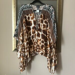 Just Cavalli Tan Brown Black Coverup Large Italy